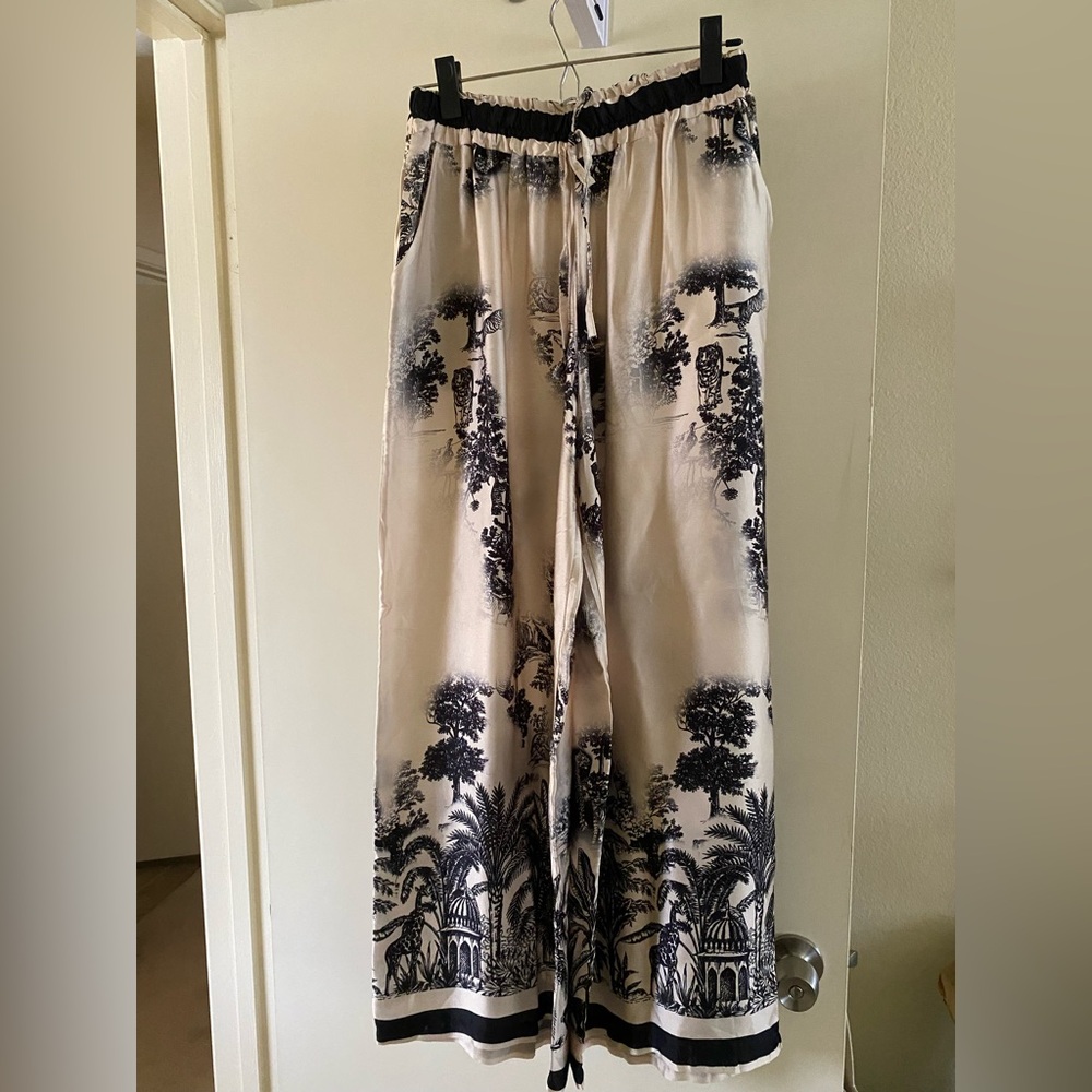 Cecile Wang France - Black Wide Leg Jungle Pants